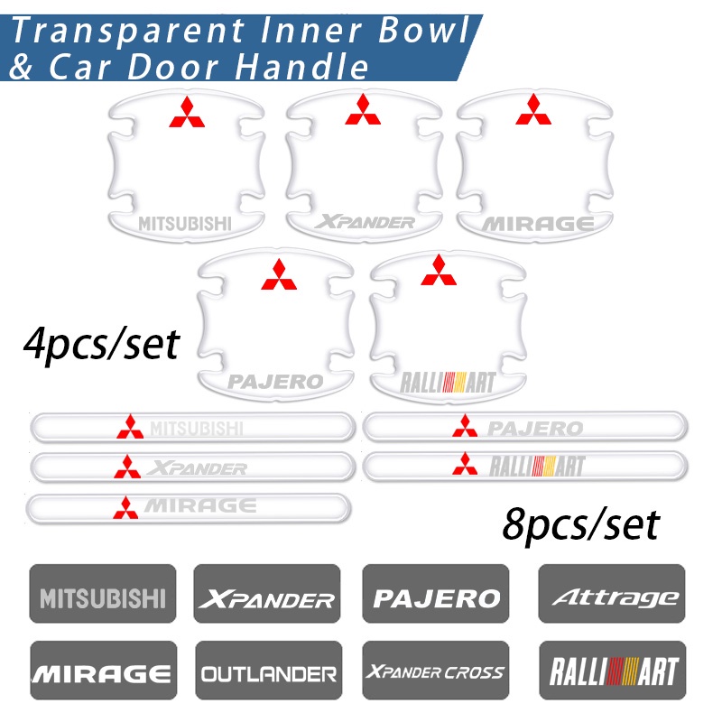 Miếng Dán Bảo Vệ Tay Nắm Cửa Xe Hơi Mitsubishi Chống Trầy Xước Tiện Dụng