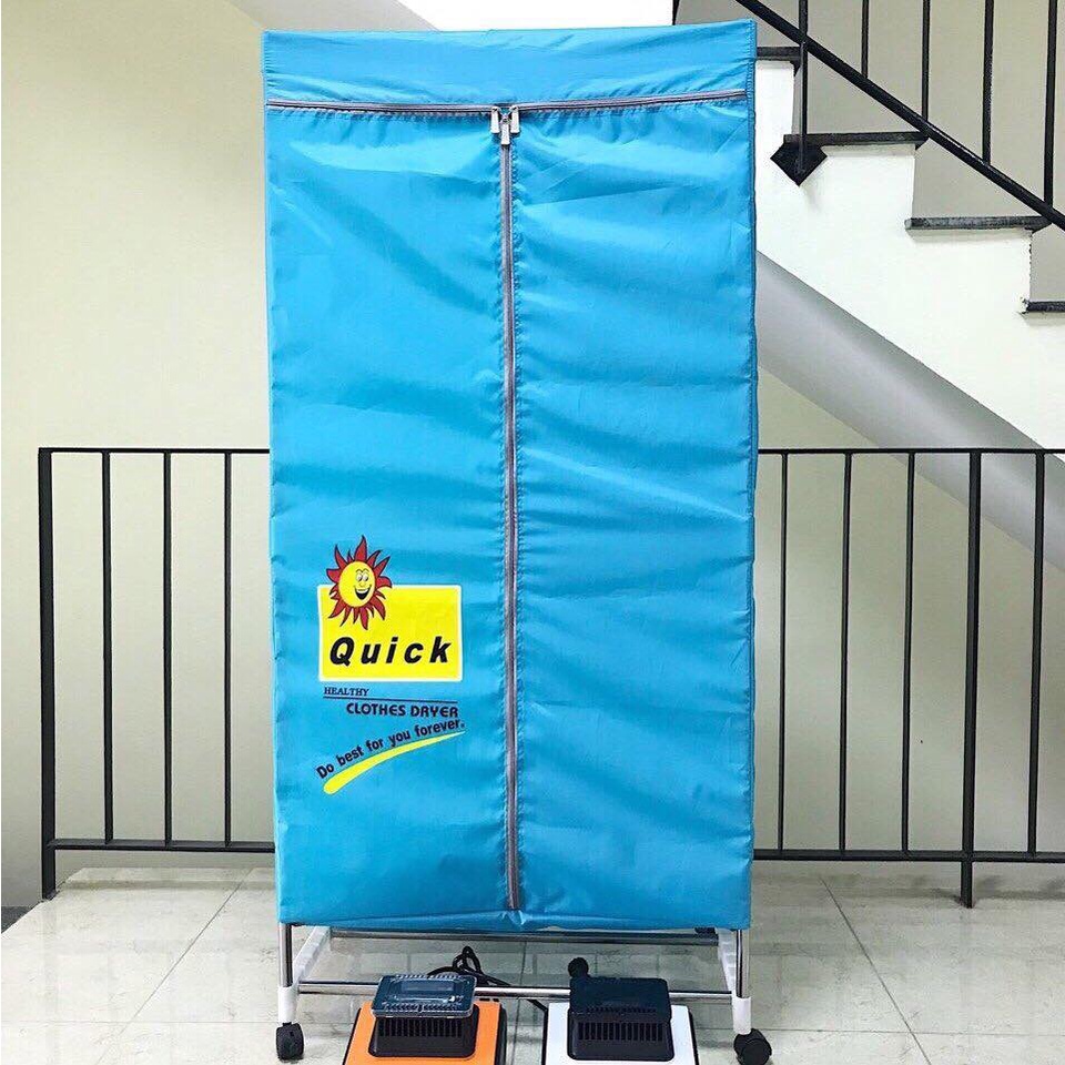 Khung + bạt  quần áo 17thanh inox + 6 thanh nhựa, chân bánh xe