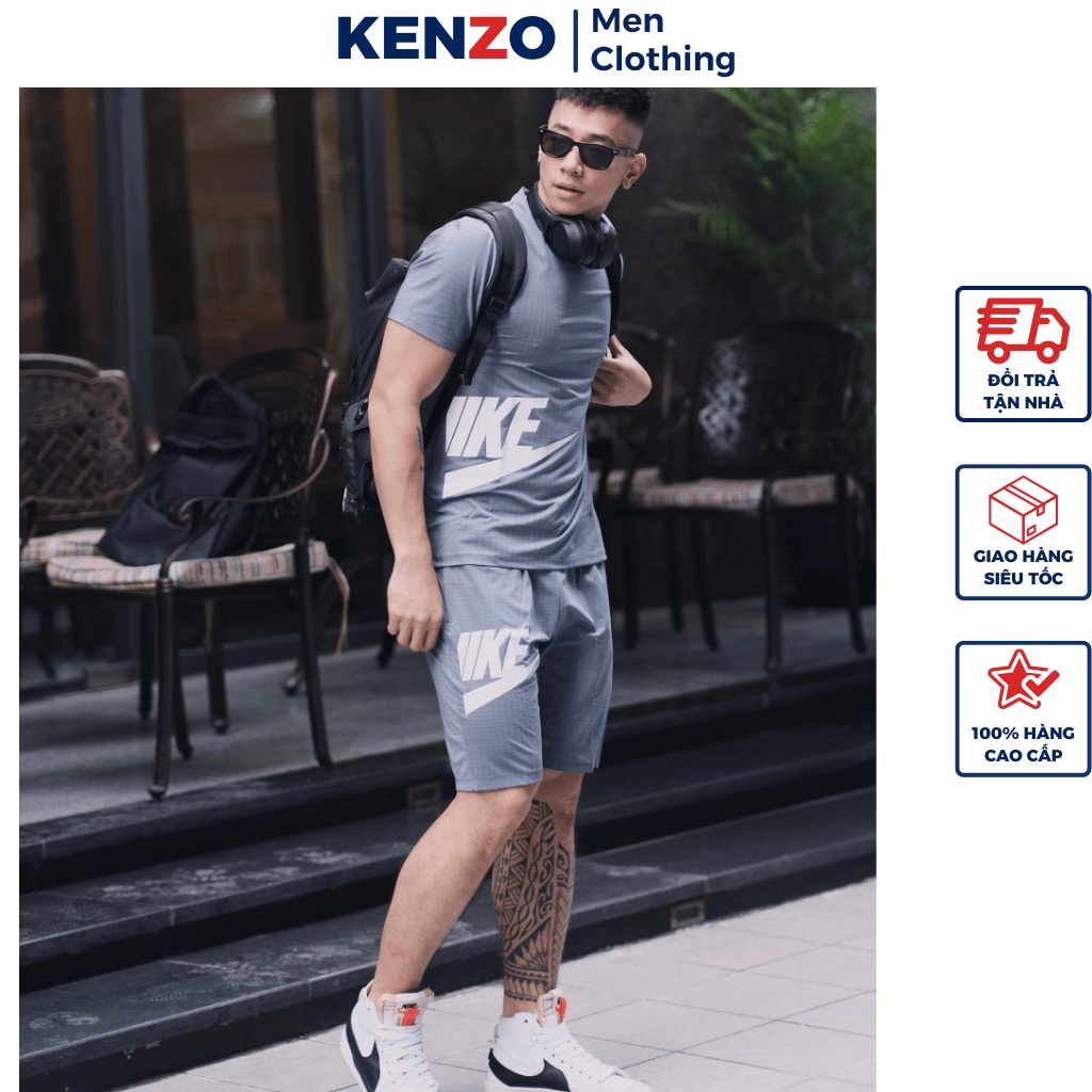 Bộ hè thể thao nam thun lạnh Hàng Cao Cấp Kenzo KN25 Bộ quần áo nam mùa hè chất mát cộc tay form chuẩn bền đẹp 2023