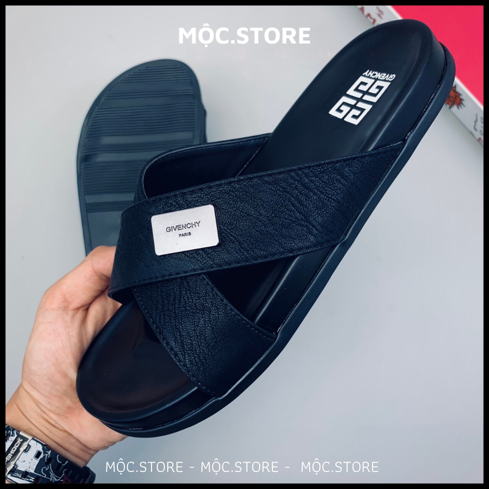 Dép Da Quai Chéo Nam Nữ Gyvenchy , Dép quai chéo , Dép da bò đế cao su siêu chất có bảo hành Full Box.