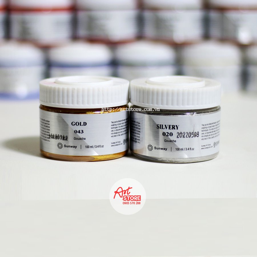 Màu Bột, Màu Gouache Paint Sunway 100ml - Hoạ Cụ Artstore