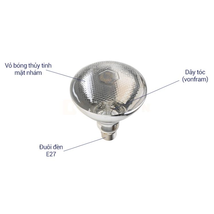 Bóng đèn hâm nóng thức ăn buffet 275w ánh sáng vàng