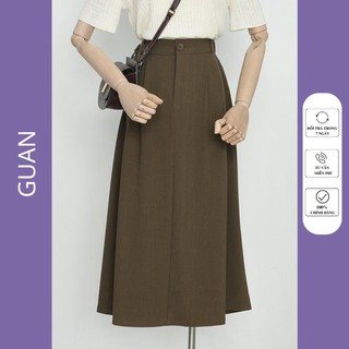 Chân váy công sở chữ a dáng dài, chân váy chữ a lưng cao dài công sở ulzzang bigsize GUAN