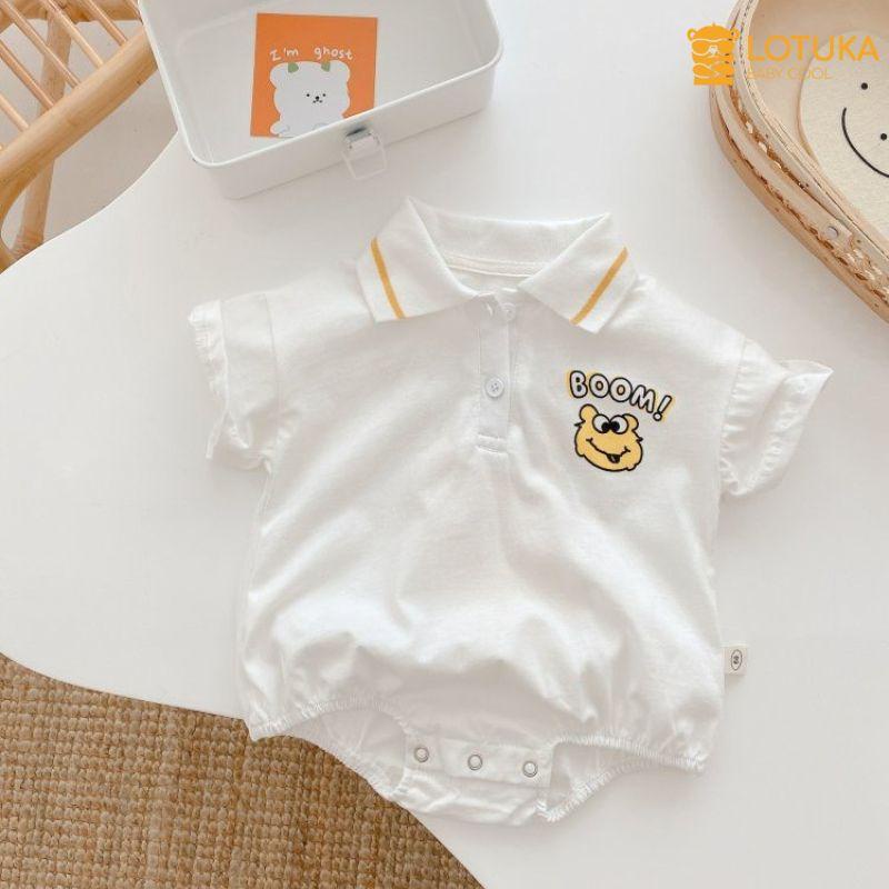 Body Chip PoLo Cộc Tay Cho Bé LOTUKA Đáng Yêu, Bộ Liền Thân Mùa Hè Sơ Sinh Size 3-12kg