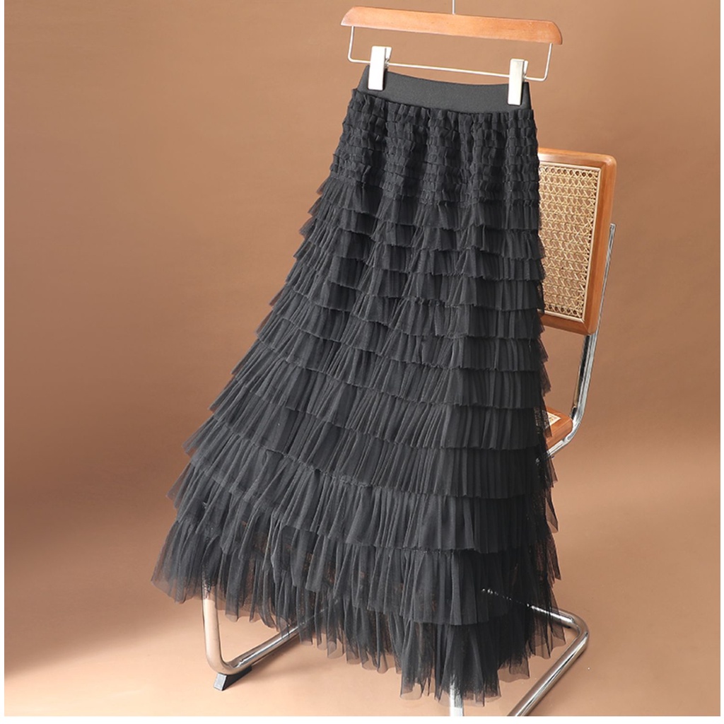 Chân Váy Dài Dáng Chữ a Xếp Tầng Phong Cách Thu Đông Thời Trang Mới 2022 Cho Nữ