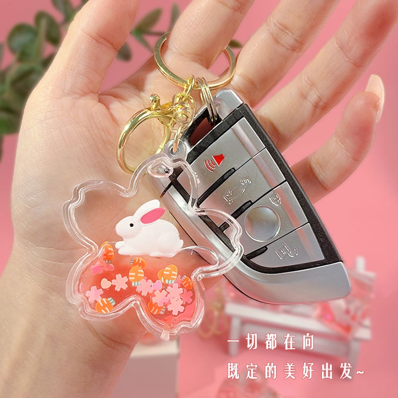 Móc Chìa Khóa Mềm Mại Hình Thỏ Sakura Dễ Thương