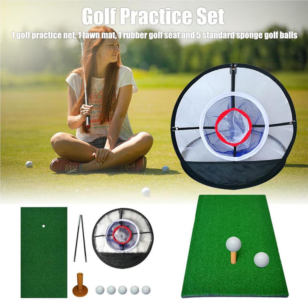 Bộ Lưới Tập Đánh Golf Trong Nhà Kèm 5 Quả Bóng Golf Có Thể Gấp Gọn Tiện Lợi