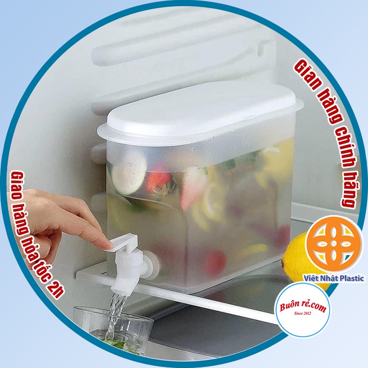 Bình đựng nước 3,5L Việt Nhật (6785) - Bình có vòi đựng nước trà, nước trái cây để trong tủ lạnh tiện lợi -br01572
