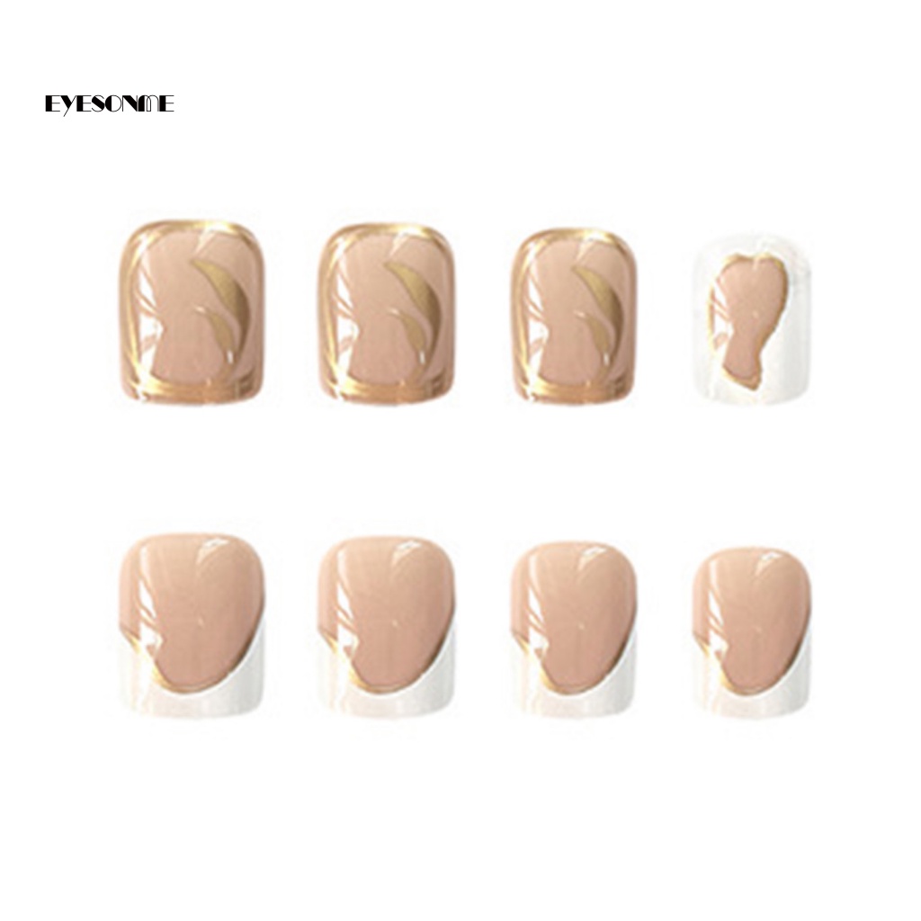 1 Bộ Móng Tay Giả Che Phủ Toàn Diện Không Phai Màu Kèm Keo Dính Đơn Giản Cho Salon