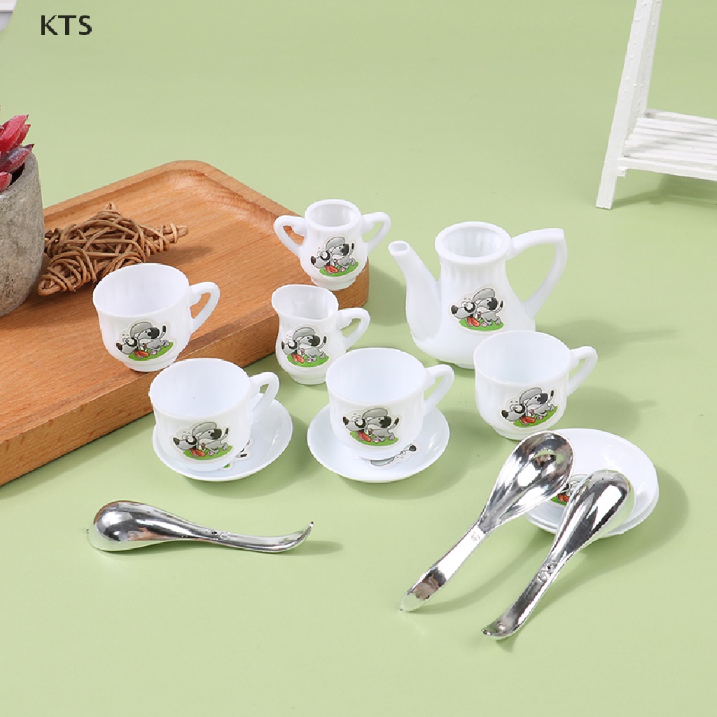 Set 14 Món Ấm Trà Đồ Chơi Dễ Thương Cho Nhà Búp Bê