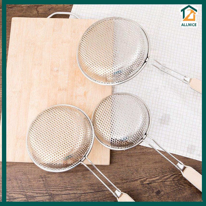 14cm Vợt chao, muôi vớt inox lỗ tròn