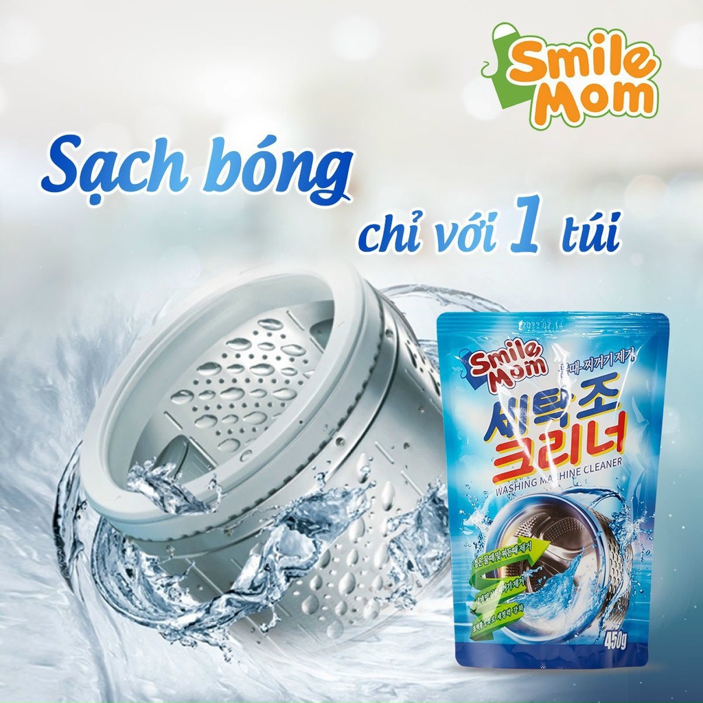 Bột Tẩy Lồng Máy Giặt Hàn Quốc Smile Mom 450Gr Chính Hãng