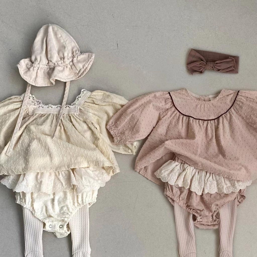 Quần Short Viền Ren Họa Tiết Chấm Bi Xinh Xắn Cho Bé Gái AO2I