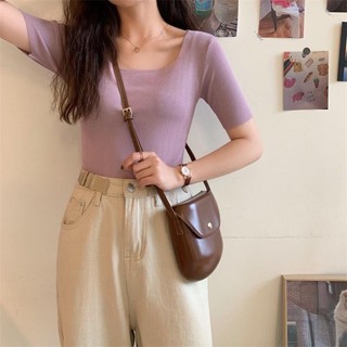 Áo thun cổ vuông kiểu Hàn Quốc T628