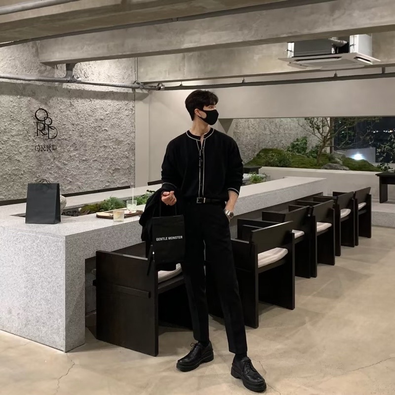 Áo sweater dệt kim nam cổ tròn thời trang nam