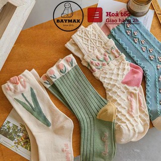 Tất len cao cổ lolita tulip cao cấp, chất đanh, dai, mịn, ấm áp