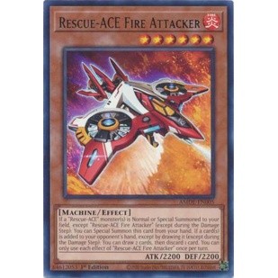 Thẻ bài yugioh rescue-ace fire attacker - amde-en005 - rare 1st edition