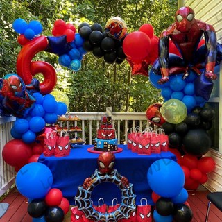Mới set 90 bong bóng trang trí tiệc sinh nhật phong cách marvel spiderman siêu anh hùng cho bé trai