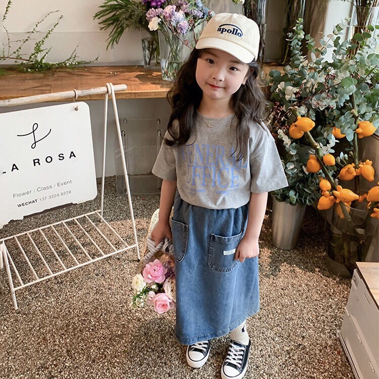 MNGRL Áo thun MNGRL cotton mềm mại mát mẻ in họa tiết chữ cái phong cách Hàn Quốc thời trang mùa hè đáng yêu dành cho bé gái