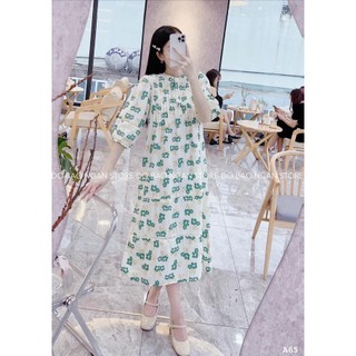 ✨đầm ly suông✨đầm ly sọc suông hoa xanh