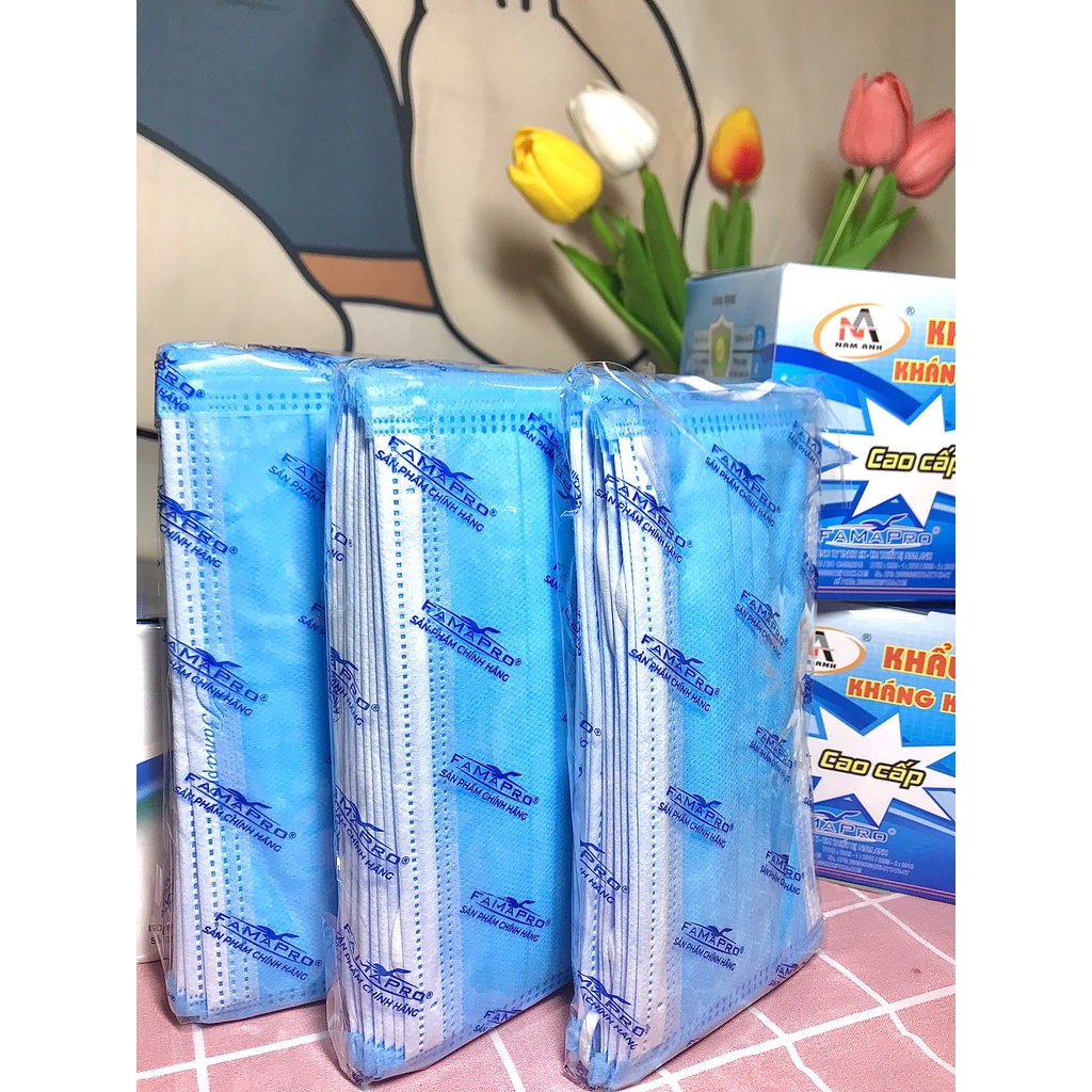 Khẩu Trang Y Tế Cô gái Nam Anh Màu Xanh 50 Cái/ 1 Hộp