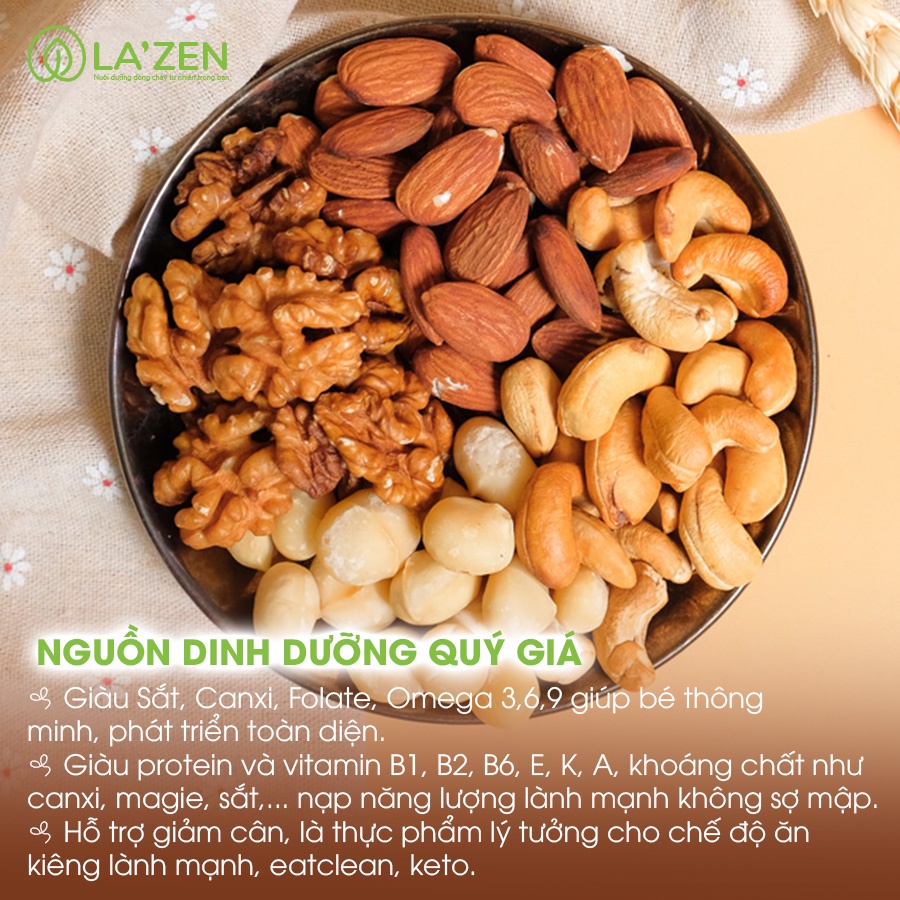 Hạt dinh dưỡng mix 4 loại  cho mẹ bầu không chất bảo quản La'zen 240g