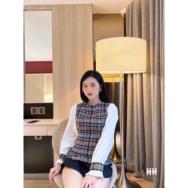 Áo dạ phối tay sơmi xinh