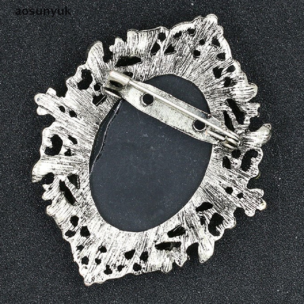Aosunyuk Ghim Cài Áo Đính Đá Pha Lê Phong Cách Vintage Cameo Beauty EN