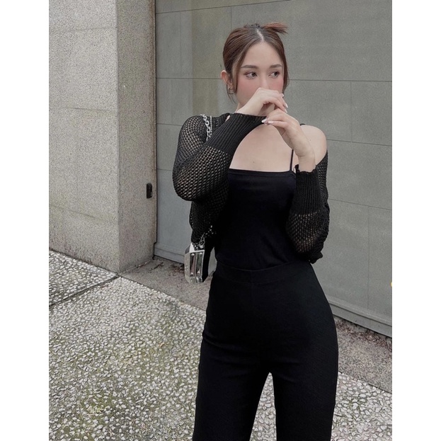 Áo khoác cardigan len lưới