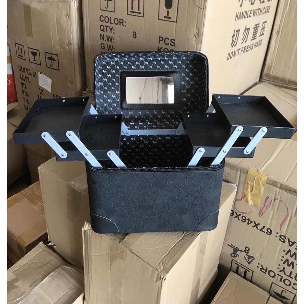 Cốp Đựng Mỹ Phẩm Trang Điểm, Nối Mi, Nail, Phun Xăm ,Tủ Đựng Phụ Kiện,Hộp 2 Tầng Đựng Đồ Nghề  Make Up