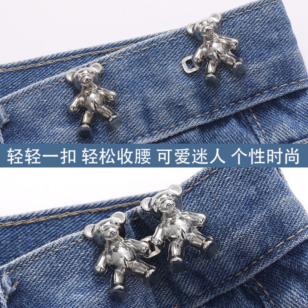 Nút Thắt Lưng Không Đường May Hình Gấu Lớn Có Thể Tháo Rời