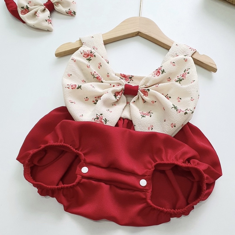 Bodysuit Nơ To Chất Đũi Xốp 𝐍𝐇𝐈́𝐌 𝐗𝐔̀ 𝐊𝐈𝐃𝐒 Cho Bé Gái Sơ Sinh, Đầy Tháng, Thôi Nôi, Sinh Nhật A473