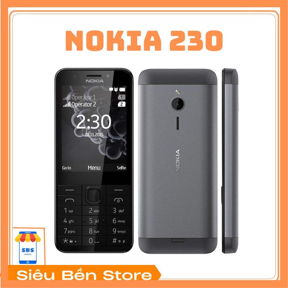 Điện thoại Nokia 230 chính hãng nghe gọi 2 sim giá rẻ, bảo hành 1 năm