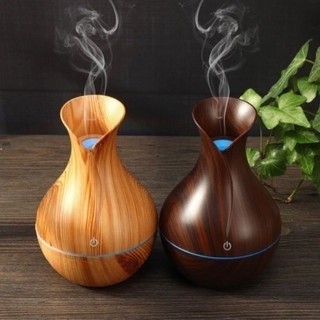 Máy Phun Sương Tạo Ẩm Vân Gỗ Mini - Máy Xông Tinh Dầu Vân Gỗ Cao Cấp - Có bán kèm Lọ Tinh Dầu Cực Thơm