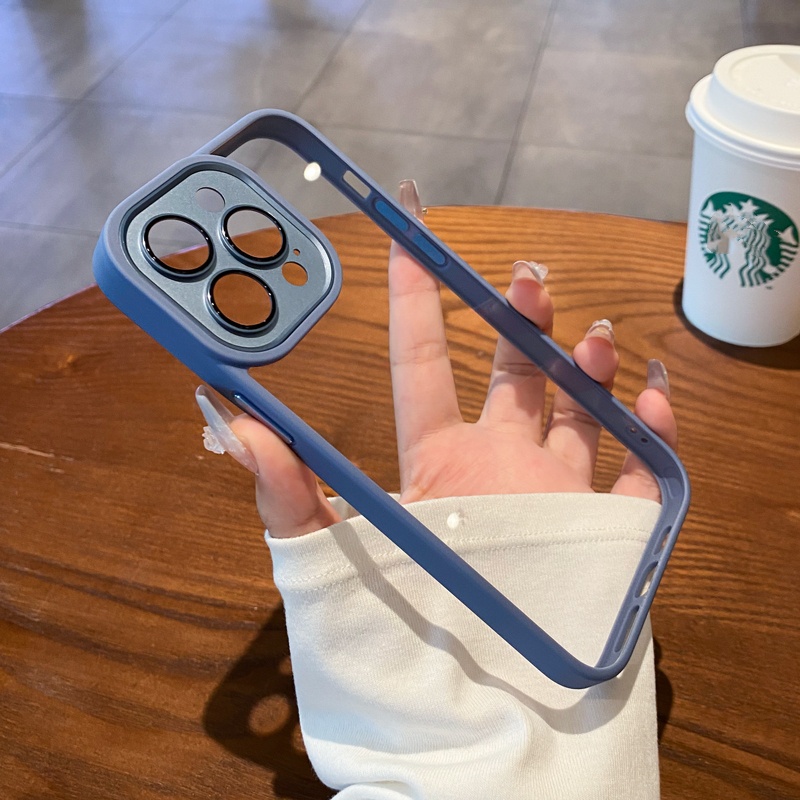 Ốp Điện Thoại iPhone 14 13 12 11 Pro max 14 plus Silicon case ốp lưng điện thoại iphone 14 promax Silicon Acrylic Trong Suốt Chống Sốc Bảo Vệ Ống Kính Máy Ảnh Sang Trọng Cho iP 14 13 12 11 Pro max 14 plus