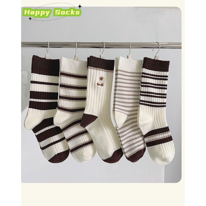 Tất Cotton Cổ Cao Thời Trang Đơn Giản Cho Nữ