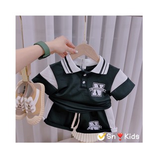 bộ cổ bẻ chữ N bé trai