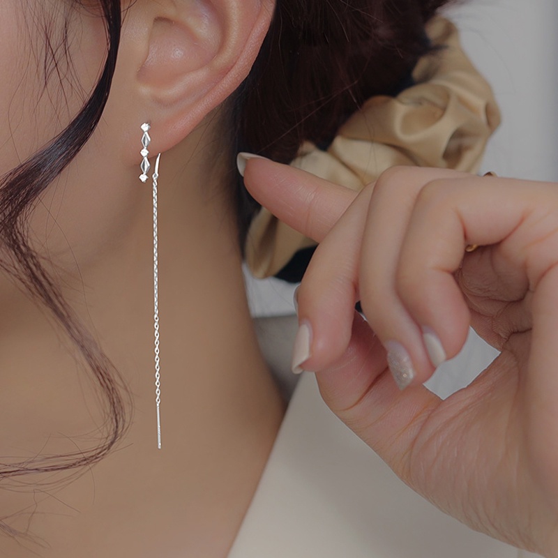 Đôi Khuyên Tai Dây Dài Tua Rua Hình Ngôi Sao Trái Tim Pha Lê Dành Cho Nữ