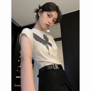 Áo thun COZOKC cổ tròn họa tiết bướm thời trang dành cho nữ