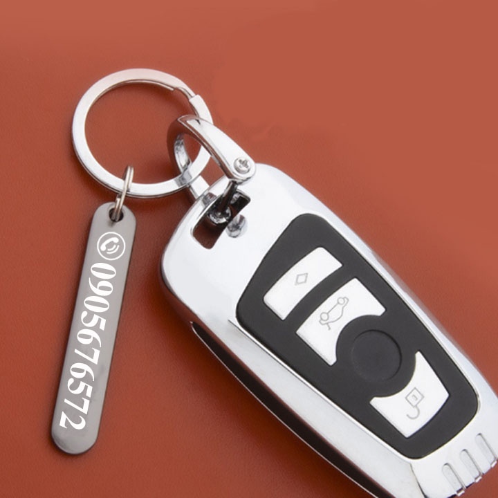 Thẻ tên móc chìa khóa khắc laser theo yêu cầu volcano