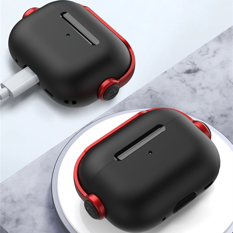 Vỏ Bảo Vệ Hộp Sạc Tai Nghe AirPods pro 3 2 Không Dây Chất Liệu TPU PC Chống Rơi Kèm Móc Khóa