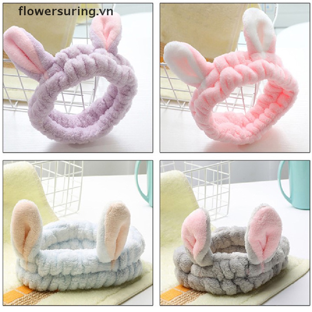 Băng Đô Turban Mềm Mại Co Giãn Trang Điểm / Rửa Mặt Hình Nơ In Họa Tiết Chữ Cho Bé Gái