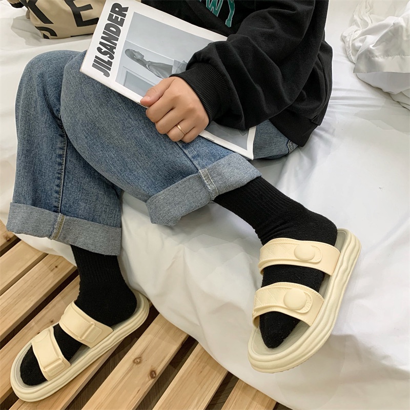 JINSHIHUI dép nữ fashion sandal nữ sục dép quai hậu nữ dép bánh mìgiày B21H06M