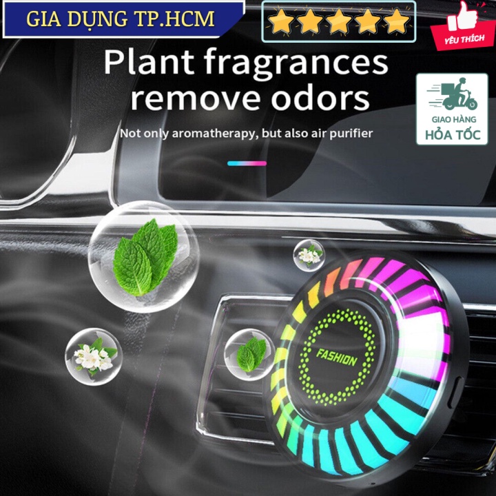 🆕 Nước hoa kẹp cửa gió ô tô hiệu ứng LED theo nhạc Car Music Rhythm Atmosphere LED Lamp