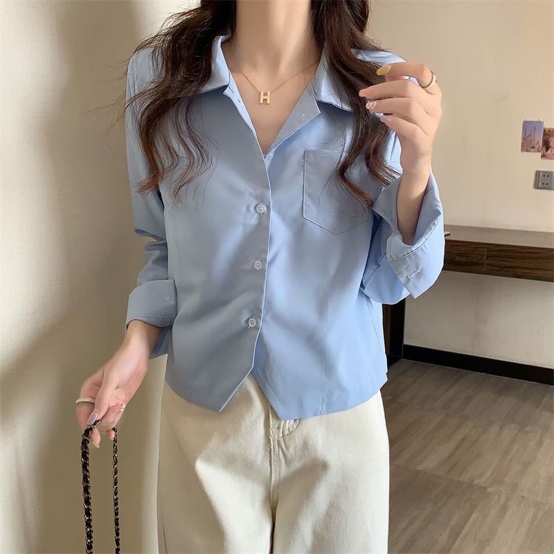 Áo Sơ Mi Dáng Rộng Thời Trang Xuân Thu Phong Cách Retro Dành Cho Nữ