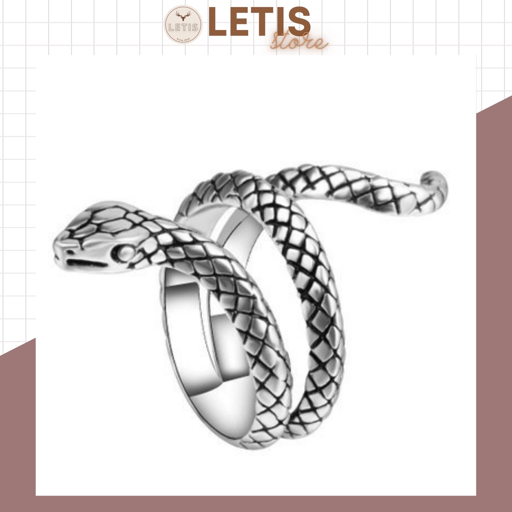 Nhẫn nam nữ hợp kim LETIS NHAN15 kiểu hở điều chỉnh kích thước, thiết kế thời trang, chất liệu thép titan không gỉ