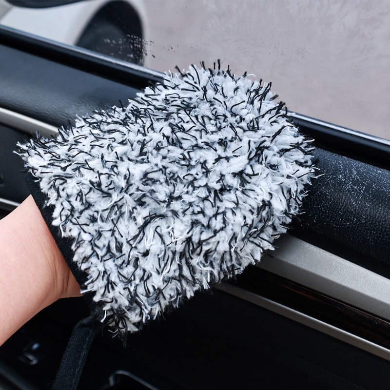 Găng Tay Lông Nhung Mềm Mại Vệ Sinh Xe Hơi Thấm Hút Nước Tốt