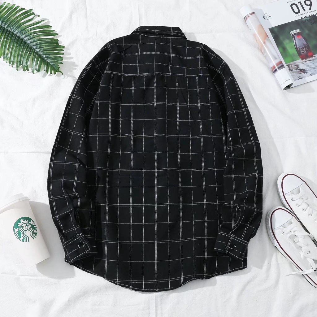 Áo Sơ Mi Nam Tay Dài Dáng Rộng In Họa Tiết Phong Cách hip hop Hàn Quốc Cỡ M-3XL