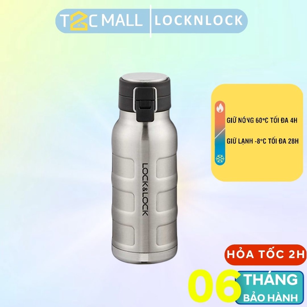 Bình Giữ Nhiệt Thép Không Gỉ 470ml Bumper Bottle Lock&Lock LHC4141SLV - T2Cmall