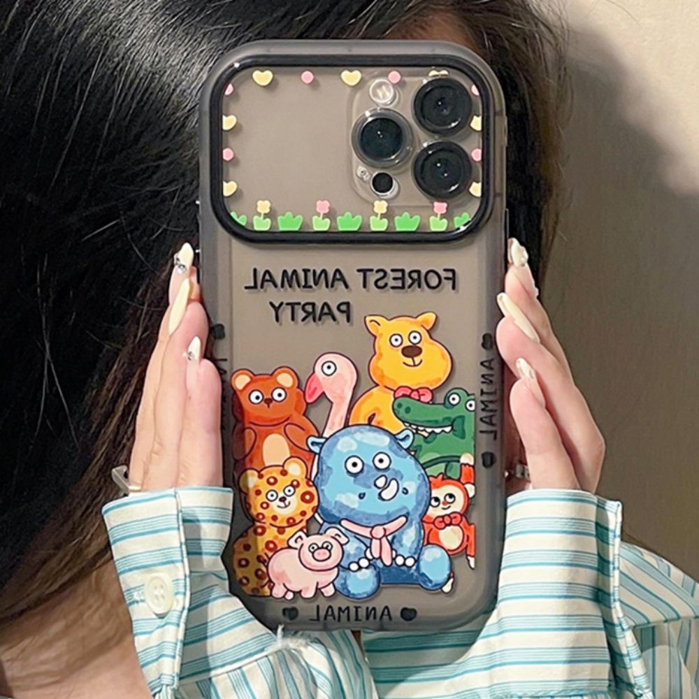Ốp Điện Thoại TPU Dẻo Họa Tiết Hoạt Hình Động Vật Kiểu Tranh Sơn Dầu Chống Sốc Cho IPhone 11 12 13 14 Pro Max
